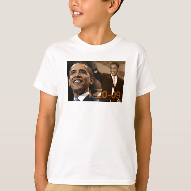 Camiseta Barack Obama 1-20-09 de los niños (Anverso)