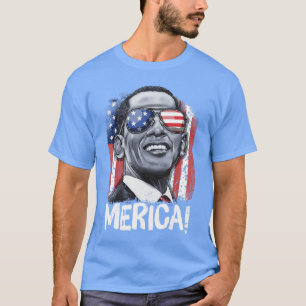 Camiseta Barack Obama 4 De Julio Merica Hombres Mujeres USA