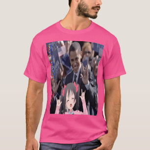 Camiseta Barack Obama con Anime Chica