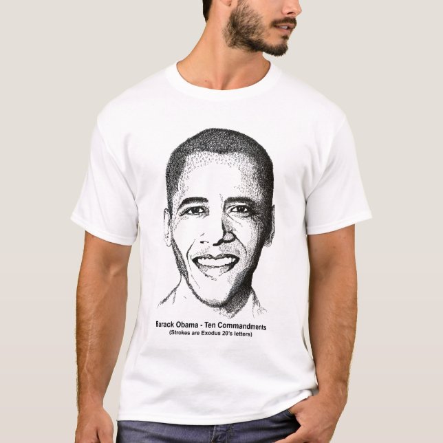 Camiseta Barack Obama diez mandamientos 2 echó a un lado (Anverso)