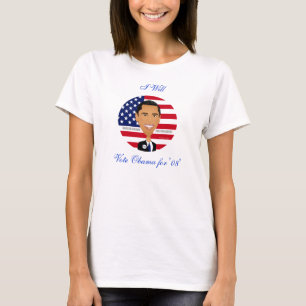 Camiseta Barack Obama - la camisa, voto Obama para "08", lo