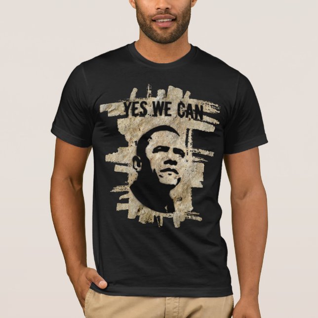 Camiseta Barack Obama.Stencil.rock bckgrad (Anverso)