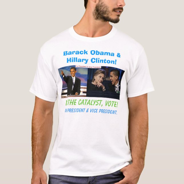 Camiseta Barack Obama y Hillary Clinton (Anverso)