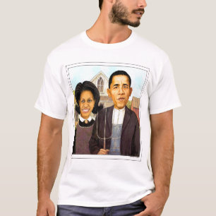 Camiseta Barack Obama y Michelle Obama en gótico americano