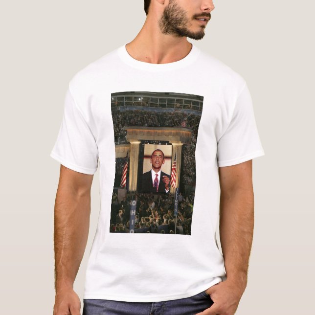 Camiseta Barak Obama habla en el ayer por la noche del (Anverso)