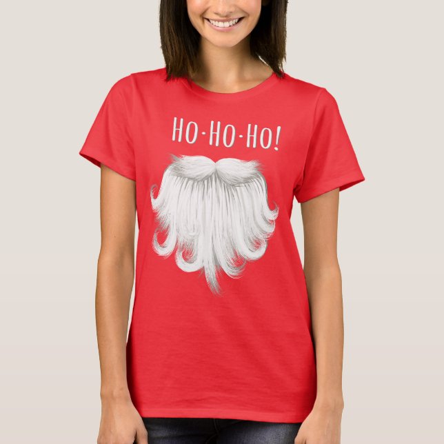 Camiseta Barba blanca divertida de Papá Noel que ríe "Ho ho (Anverso)