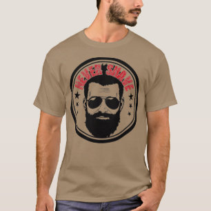 Camiseta Barba con gafas de sol nunca afeitar 1