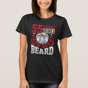 Camiseta Barba de 55 años Barba de cumpleaños