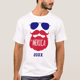 Camiseta Barba divertida 'Merica Patriótica