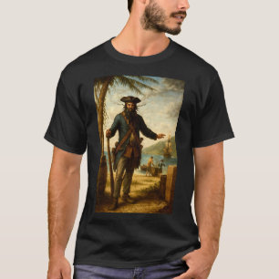 Camiseta Barba Negra El Pirata Con Barba Fumando