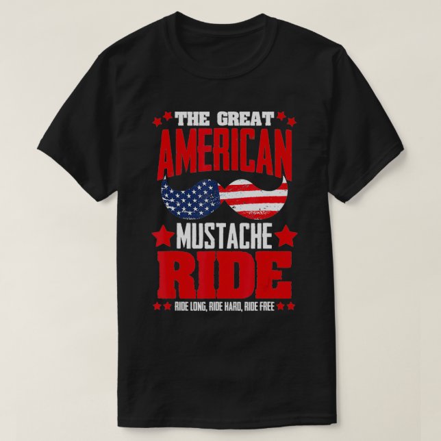 Camiseta Barba Patriótica Americana de Mustache 4 de julio (Diseño del anverso)