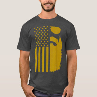Camiseta Barba Patriótica De La Bandera Estadounidense Y Ga