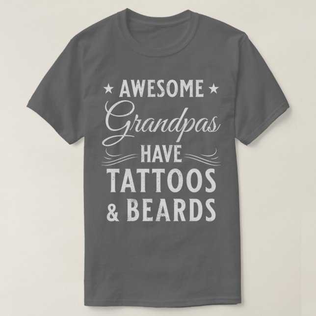 Camiseta Barba y tatuaje Regalo Abuelo con barba (Diseño del anverso)