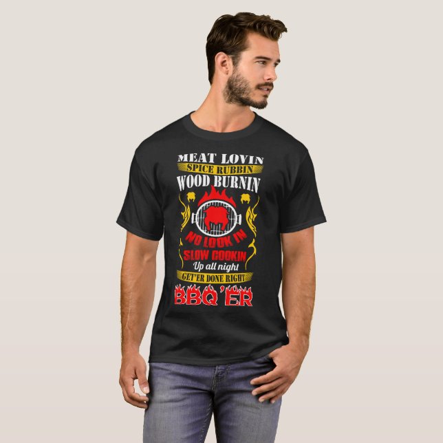 Camiseta Barbacoa lenta de Rubbin Cookin Bbqer de la (Anverso completo)