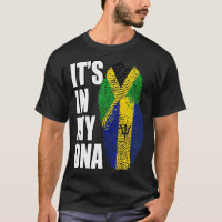 Barbadian And Jamaican Mi DNA Flag Heritage 