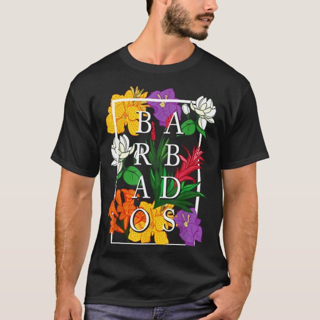 Camiseta Barbados Bajan Wildflower Pride Floral  (Anverso)