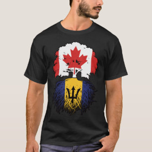 Camiseta Barbados Bandera de raíces de árbol canadiense can