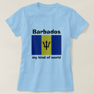 Camiseta Barbados Bandera + Mapa + Texto