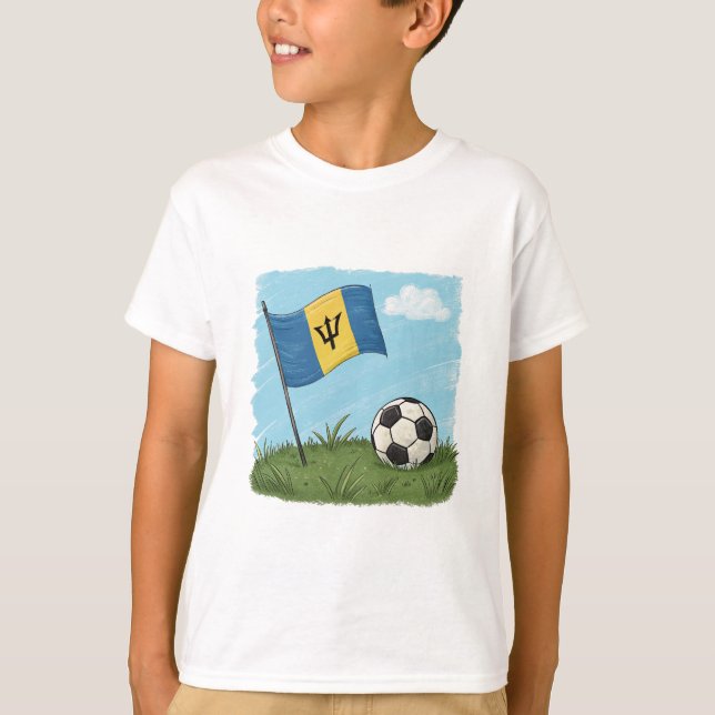Camiseta Barbados flag and soccer ball (Anverso)