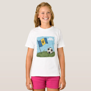 Camiseta Barbados flag and soccer ball