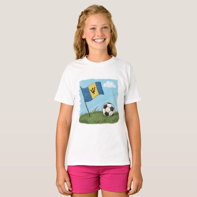 Camiseta Barbados flag and soccer ball (Anverso completo)