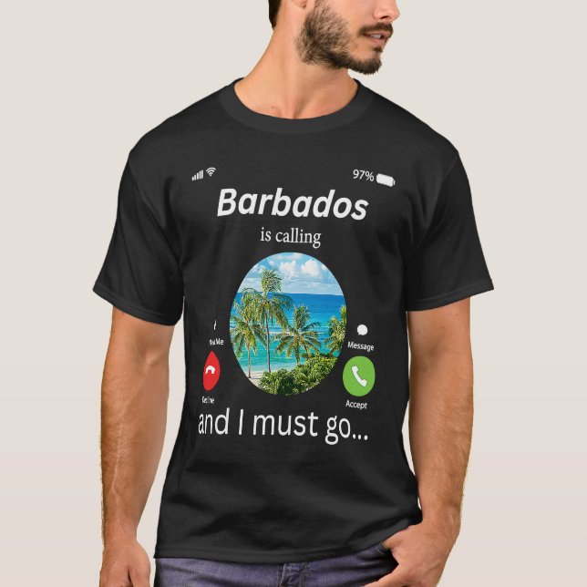 Camiseta Barbados Is Calling and I Must Go Barbados Flag (Anverso)