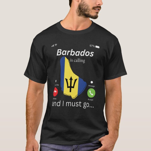 Camiseta Barbados Is Calling and I Must Go Barbados Map And (Anverso)