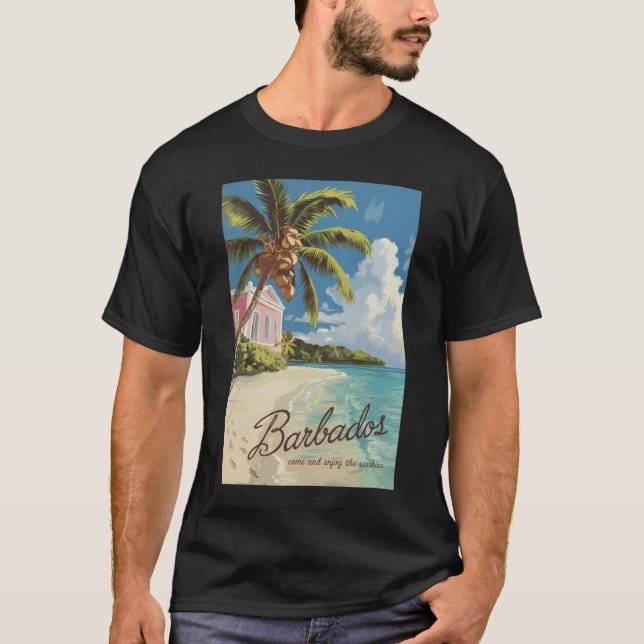 Camiseta Barbados Painterly Travel Art Vintage (Anverso)