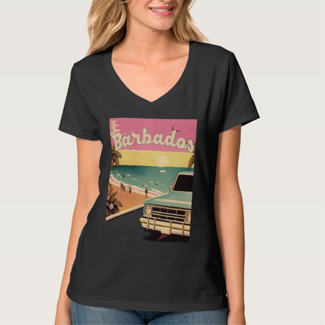 Camiseta Barbados Retro Beach Vacation Graphics Barbados Su (Anverso)
