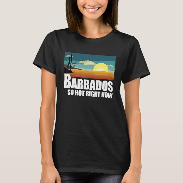 Camiseta Barbados  so hot right now Retro Travel Beach Vaca (Anverso)
