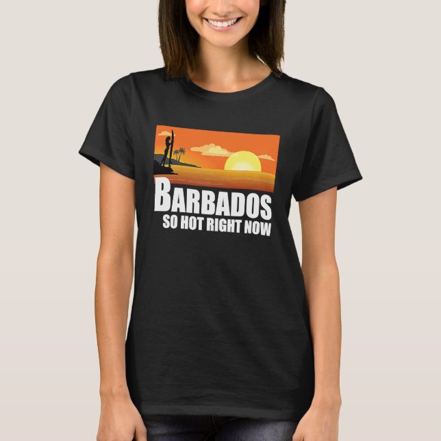 Camiseta Barbados tan caliente ahora mismo Retro Travel Bea (Anverso)