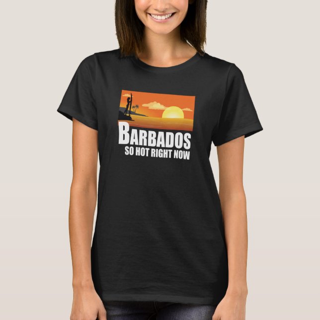 Camiseta Barbados tan caliente ahora mismo Retro Travel Bea (Anverso)