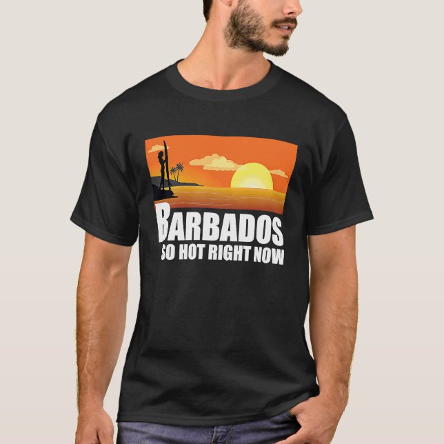 Camiseta Barbados tan caliente ahora mismo Retro Travel Bea (Anverso)