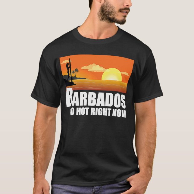 Camiseta Barbados tan caliente ahora mismo Retro Travel Bea (Anverso)