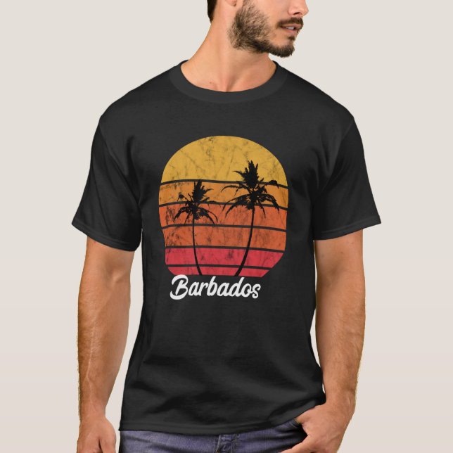 Camiseta Barbados Travel Sunset Palm Trees Caribbean Barbad (Anverso)