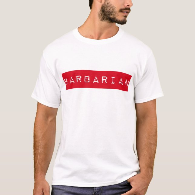 Camiseta bárbara de la etiqueta (Anverso)