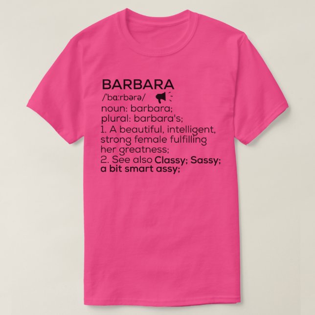 Camiseta Barbara Name Definición Barbara Nombre femenino (Diseño del anverso)