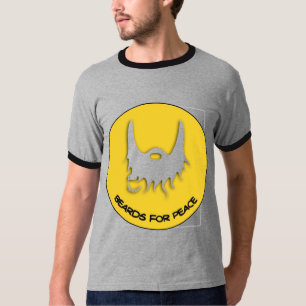 Camiseta Barbas para el amarillo de la paloma de la paz