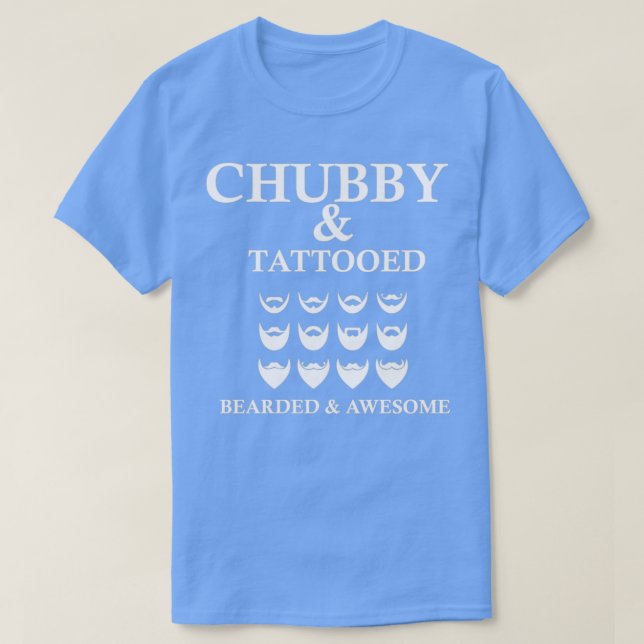 Camiseta Barbas tatuadas de Chubby hombres increíbles (Diseño del anverso)