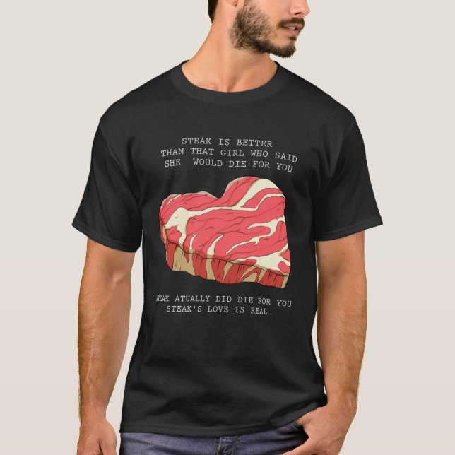 Camiseta Barbecue meat heart love steak  saying (Anverso)