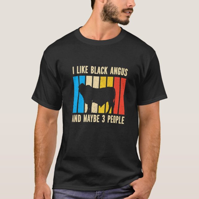 Camiseta Barbecue Retro I Like Black Angus And Maybe 3 Peop (Anverso)