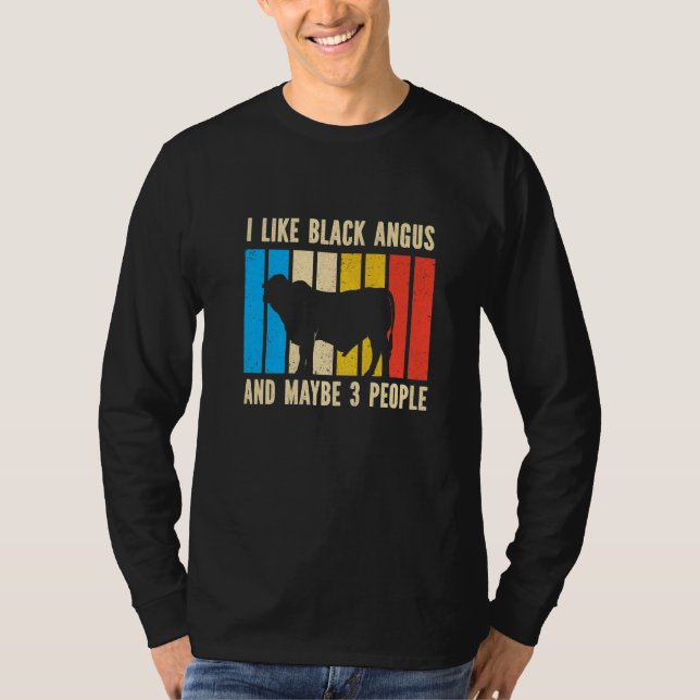 Camiseta Barbecue Retro I Like Black Angus And Maybe 3 Peop (Anverso)