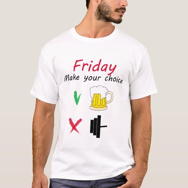 Camiseta Barbell frente a cerveza (Anverso)