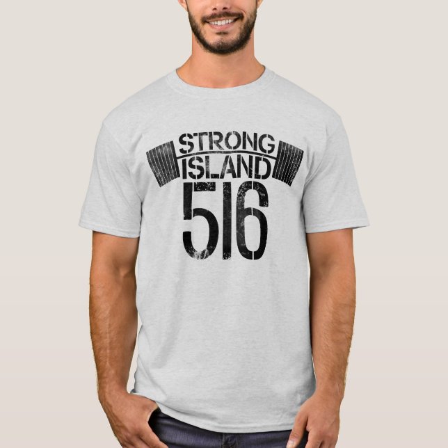 Camiseta Barbell fuerte de la isla: Edición limitada de JC (Anverso)