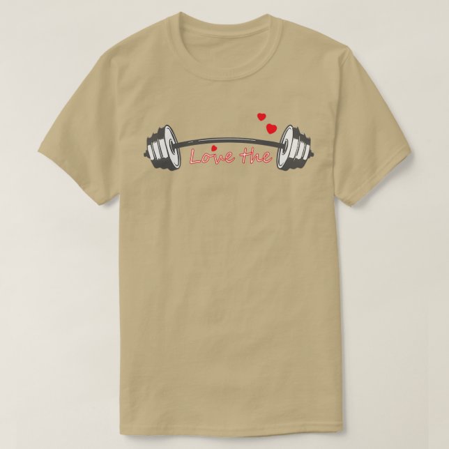 Camiseta Barbell Love curved barbell weightlifters bodybuil (Diseño del anverso)