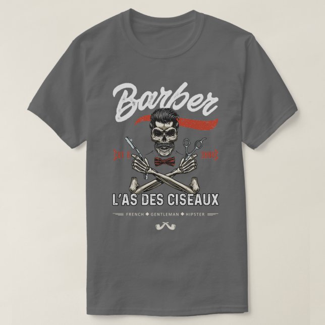 Camiseta Barber Barber Barber Beard Ace Scissors Pelo de ta (Diseño del anverso)