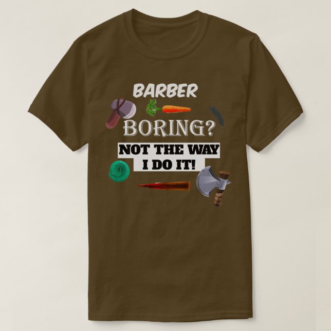 Camiseta barber Boring (Diseño del anverso)