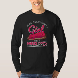 Camiseta Barber Chica Con Hair Clipper Hairstylist