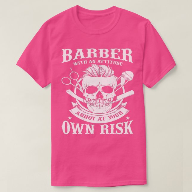 Camiseta Barber con una cita de Barber de actitud (Diseño del anverso)