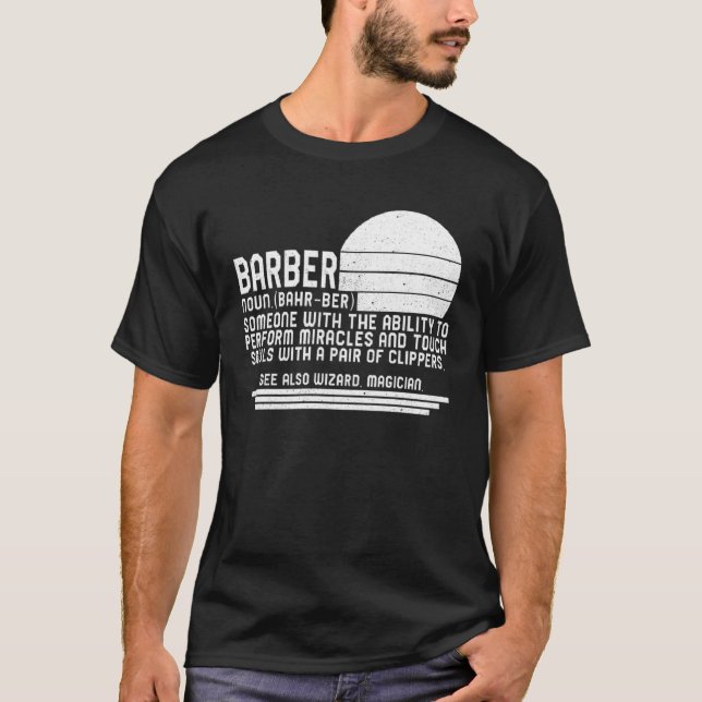 Camiseta Barber Definition Hair Salon  Best Barber Owner Sh (Anverso)